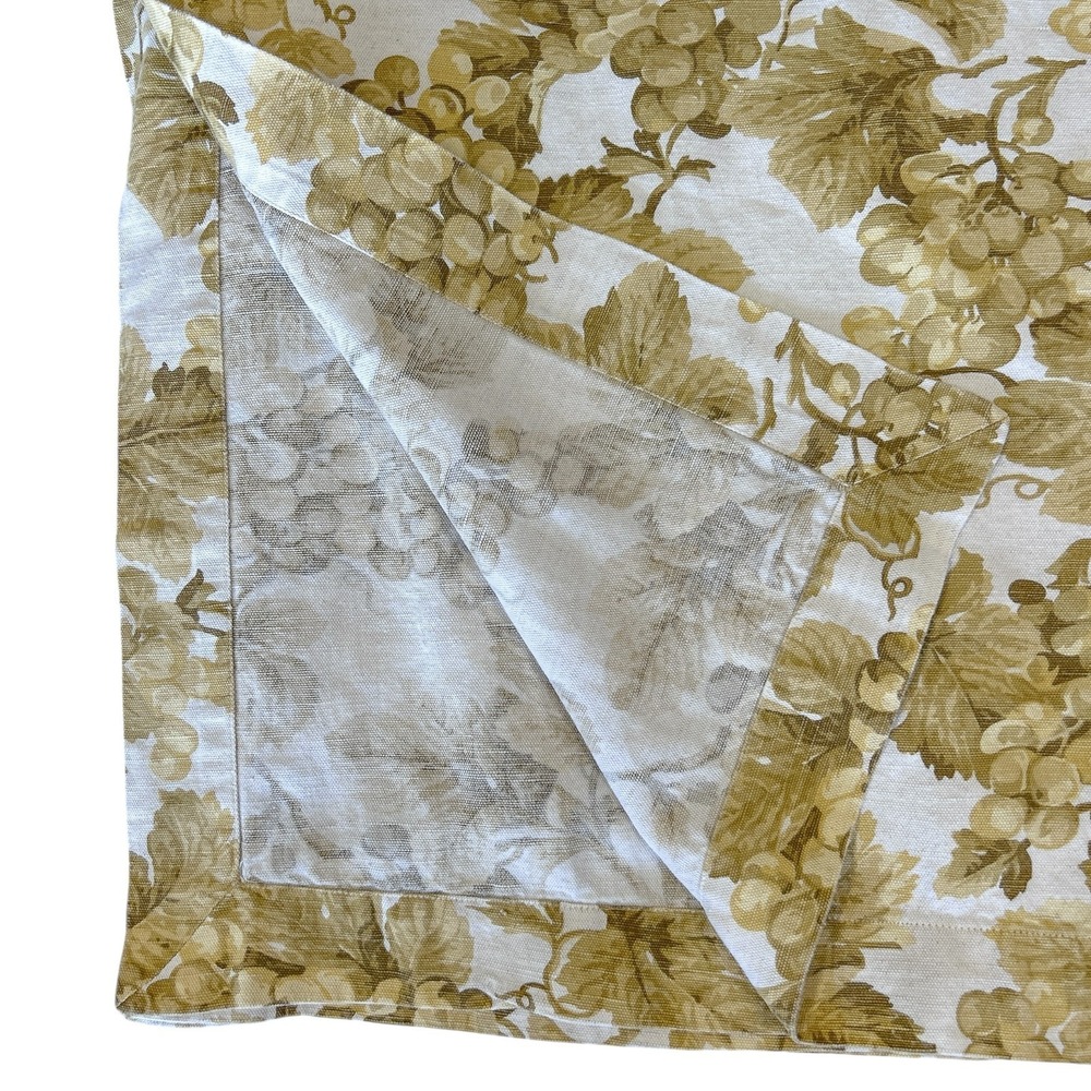 Williams Sonoma Tablecloth 56" X 72" Linen & Cotton Yellow Grapes French Country - Picture 4 of 8